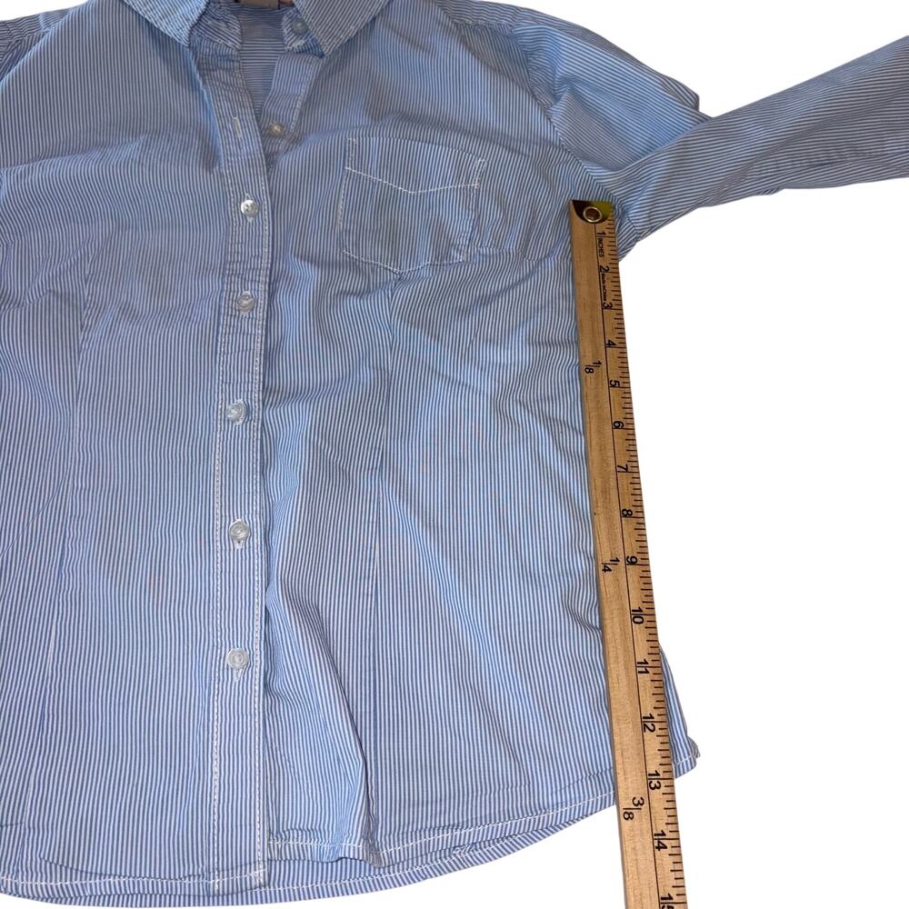 Arizona Jean Co. Women's M Striped Button Down Shirt Coastal Granmillennial - Picture 6 of 10